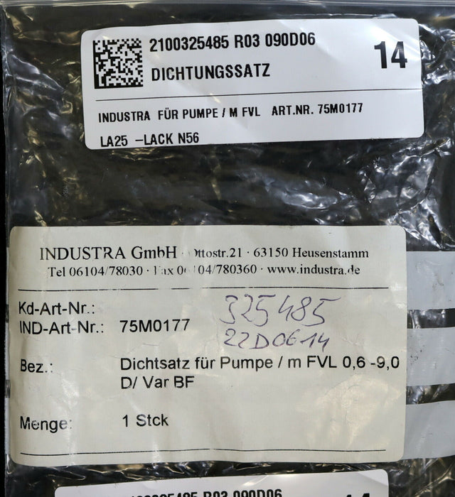 DÜRR / INDUSTRA Dichtsatz für Pumpe M FVL 0,6-9,0 D/VAR BF ESTA AIR Nr. 204507