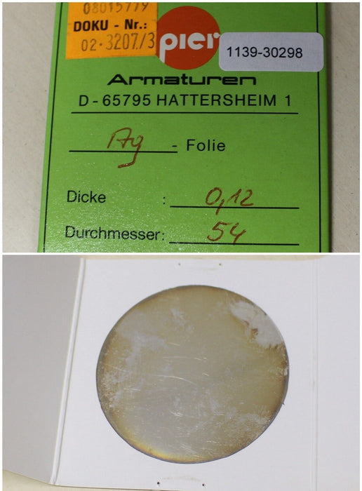PIER Armaturen Ag-Folie D= 54 mm x 0,12 mm Dicke aus Silber Ag 1 Stk