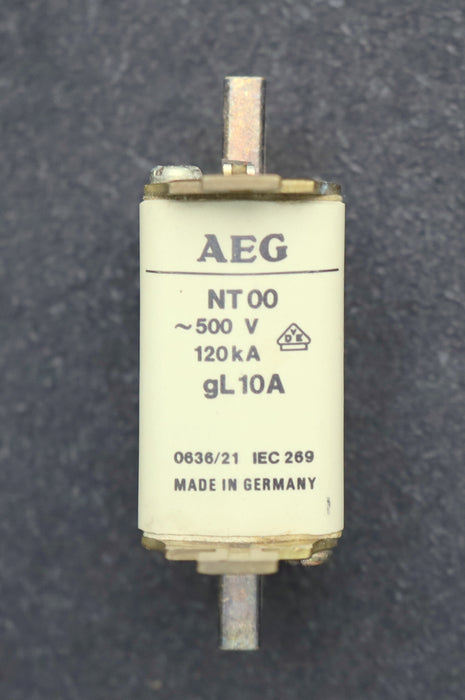 Bild des Artikels AEG-2x-NH-Sicherungseinsatz-fuse-link-10A-500VAC-NT00-Betriebsklasse-gL-120kA