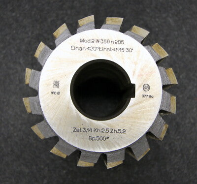 Vollstahlwälzfräser gear hob m= 2mm 20° EGW Ø95x90xØ32mm mit LKN 1gg. Li.
