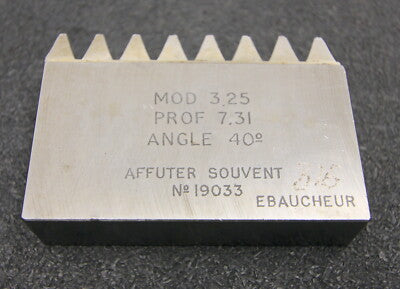 ROLLET PARIS Hobelkamm rack cutter für MAAG-Wälzhobelmaschinen m= 3,25 EGW 20°