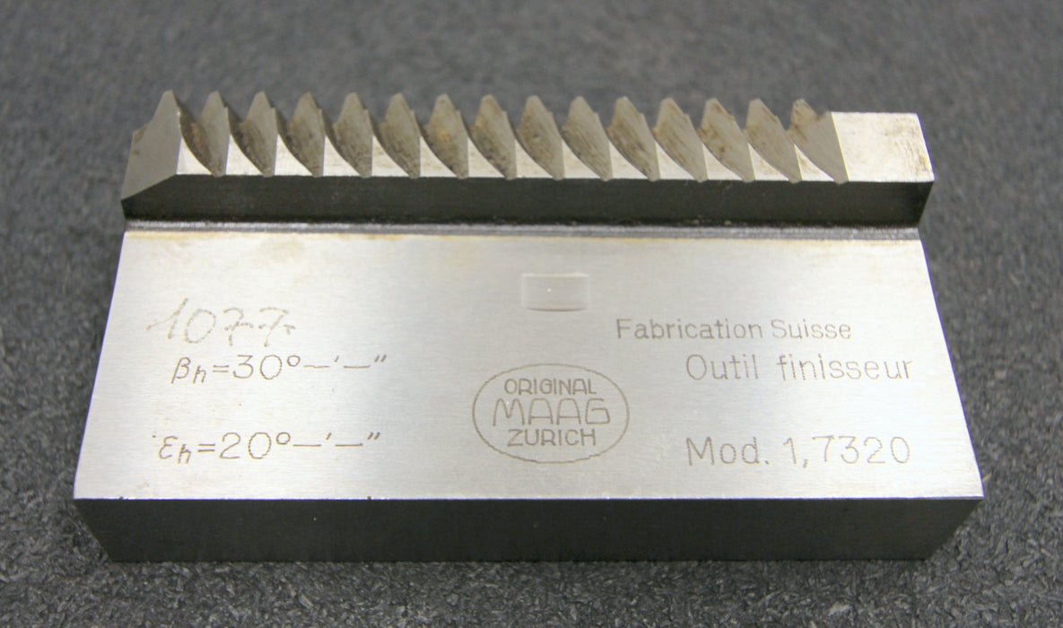 MAAG Hobelkamm rack cutter für MAAG-Wälzhobelmaschinen m= 1,7320 Eh 20° ßh= 30°