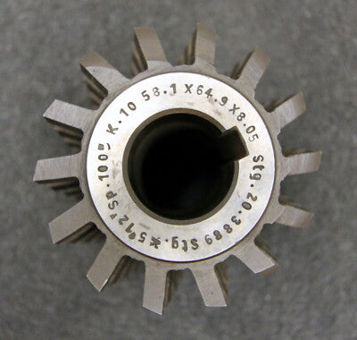 GPS Keilwellenwälzfräser spline hob 10 Keile 58,1 x 64,9 x 8,05 mit Höcker