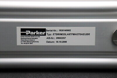 PARKER Elektroschubzylinder ETB80M25LA67FMA370AEUBR Zylindergröße 80mm
