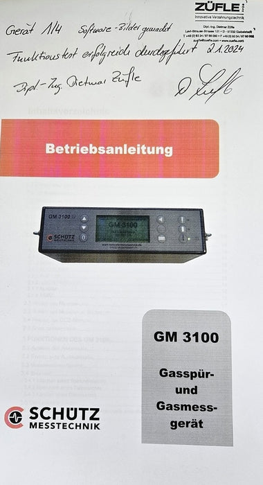 SCHÜTZ Gasspür- und Gasmessgerät Typ GM 3100 mit Bedienanleitung gebraucht