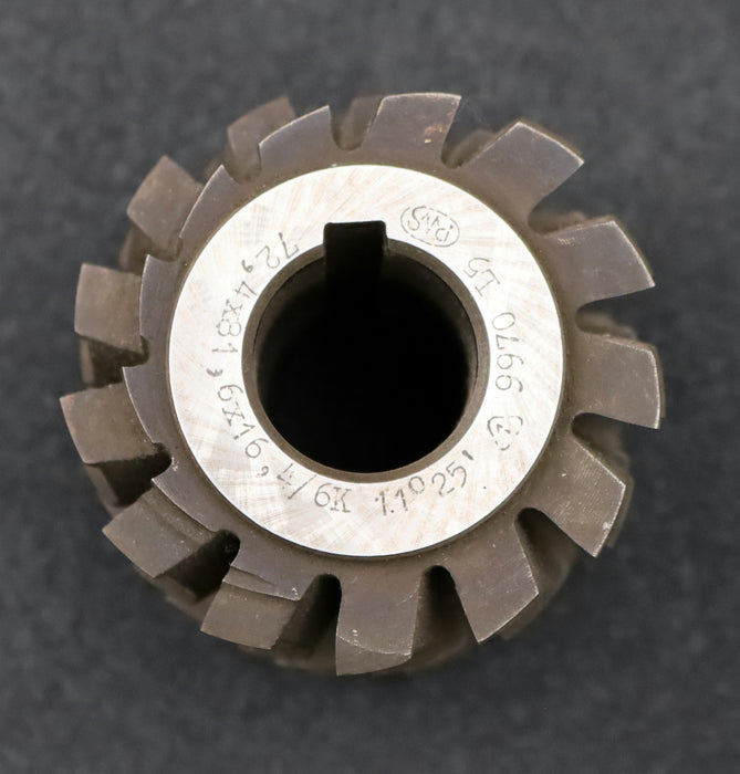 PWS Keilwellen-Wälzfräser spline hob 6 Keile 72,4x81,6x16,4mm mit Höcker 1gg. Re