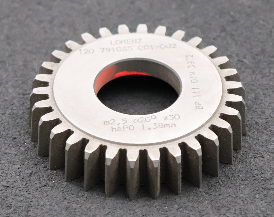 LORENZ Scheibenschneidrad m= 2,5mm EGW 20° Z= 30 haP0= 1,38m BP III DIN3972