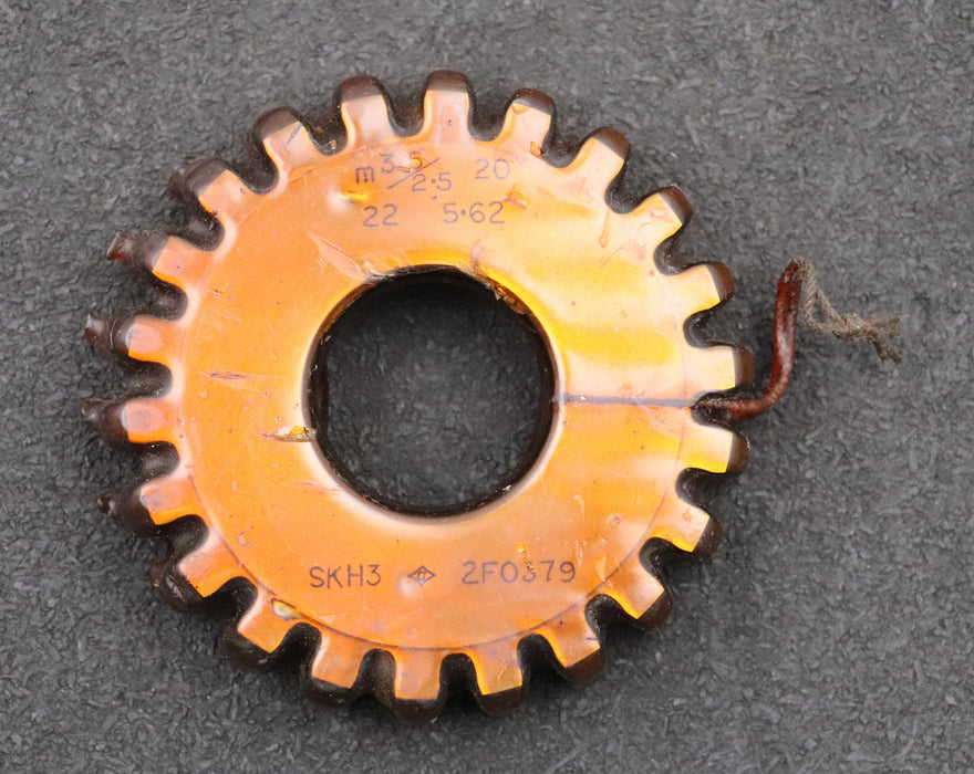 Scheibenschneidrad m= 3,5/2,5mm EGW 20° Z= 22 Ø83x18xØ1 1/4'' gebraucht