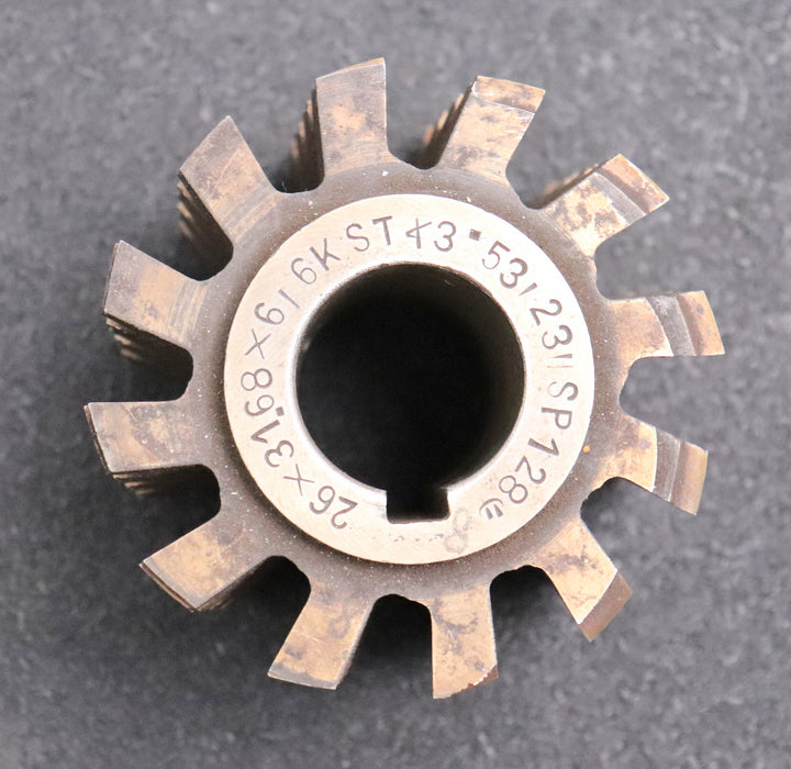 Bild des Artikels Keilwellenwälzfräser-6-Keile-26x31,68x6-mit-Höcker-Fertigfräser-Ø78x60xØ27mm-LKN