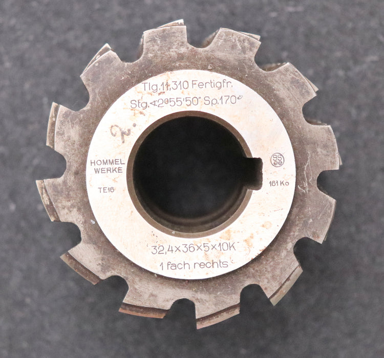 Bild des Artikels HOMMEL-WERKE-Keilwellenwälzfräser-10-Keile-32,4x36x5-mit-Höcker-Fertigfräser