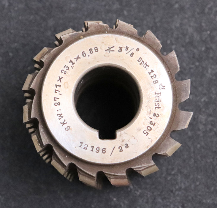 Bild des Artikels Keilwellenwälzfräser-6-Keile-27,71x23,1x6,88-Höcker-Fertigfräser-Ø72x75xØ27mm