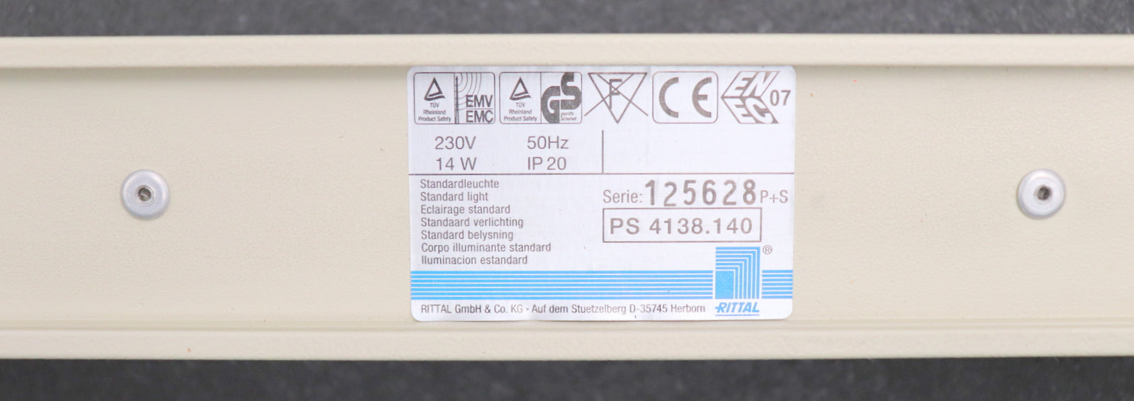 Bild des Artikels RITTAL-2x-Schaltschrankleuchte-PS4138.140-230V-50Hz-14W-IP20-gebraucht