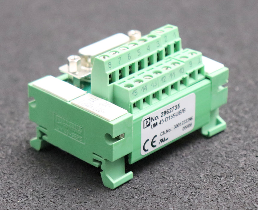 Bild des Artikels PHOENIX-CONTACT-Übergabemodul-UM-45-D15SUB/B-No.-2962735-gebraucht