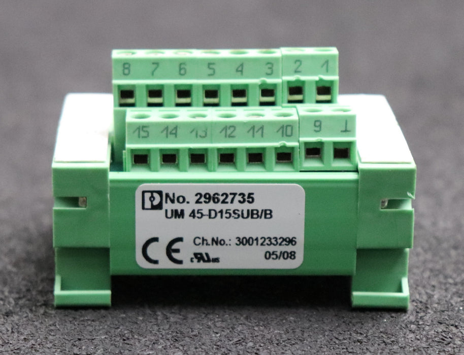 Bild des Artikels PHOENIX-CONTACT-Übergabemodul-UM-45-D15SUB/B-No.-2962735-gebraucht