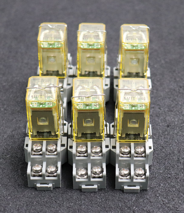 Bild des Artikels IDEC-6x-Relaisfassung-mit-Steckrelais-SH2B-05-+-RH2B-UL-24VDC-unbenutzt