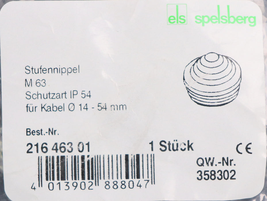 Bild des Artikels ELS-Stufennippel-M63-für-KabelØ-14-54mm-Best.Nr.-21646301-IP54-unbenutzt-in-OVP