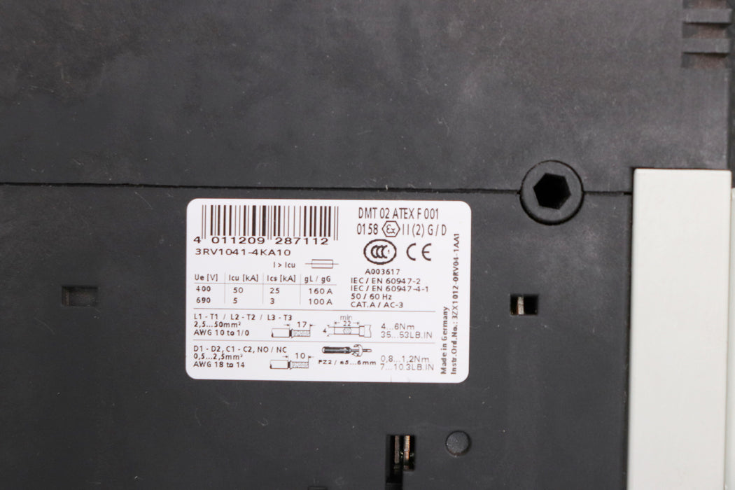 Bild des Artikels SIEMENS-Leistungsschalter-3RV1041-4KA10-max.-75A-400V-50/60Hz-160A-gebraucht