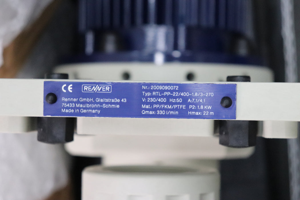 Bild des Artikels RENNER-Pumpe-Typ:-RTL-PP-22/400-1,8/3-270-230/400V-50Hz-7,1/4,1A-1,8kW-330l/min