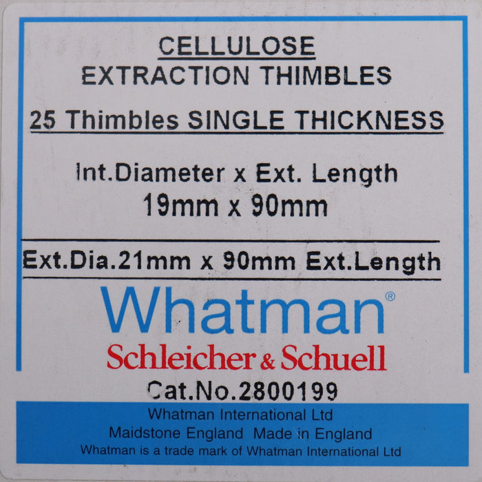Bild des Artikels WHATMAN-/-SCHLEICHER&SCHUELL-25x-Extraktionshülsen-19x90mm-Cat.No.-2800199