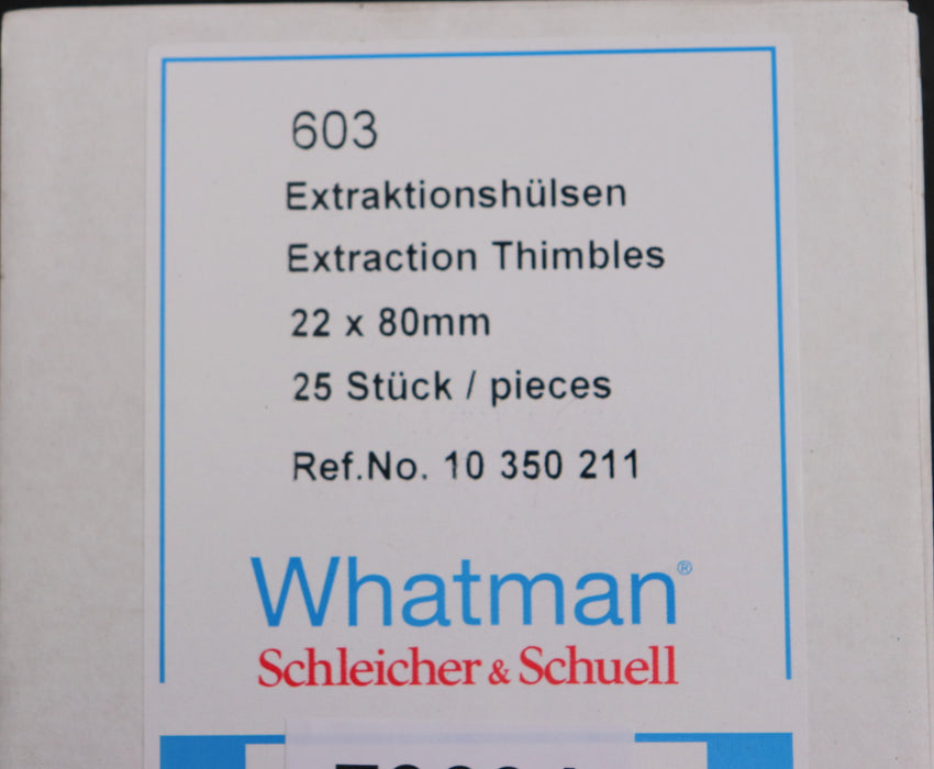 Bild des Artikels WHATMAN-/-SCHLEICHER&SCHUELL-25x-Extraktionshülsen-22x80mm-Ref.No.-10350211