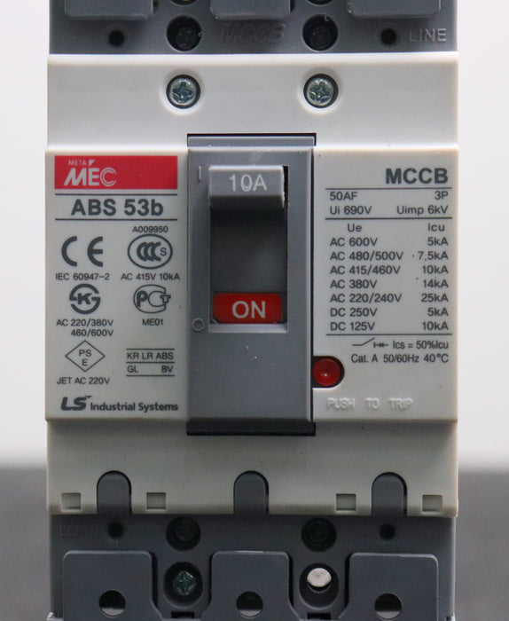 Bild des Artikels META-MEC-Lasttrennschalter-MCCB-ABS-53b-10A-Ui-690V-Uimp-6kV-gebraucht