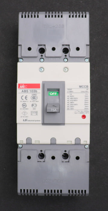 Bild des Artikels META-MEC-Lasttrennschalter-MCCB-ABS-103b-75A-Ui-690V-Uimp-6kV-gebraucht