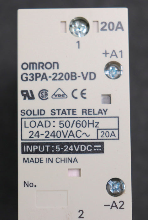 Bild des Artikels OMRON-Halbleiterrelais-G3PA-220B-VD-50/60Hz-24-240VAC-20A-Input-5-24VDC