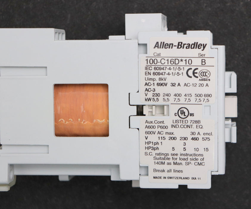 Bild des Artikels ALLEN-BRADLEY-Schütz-100-C16D*10-690VAC-32A-Spullenspannung-24VDC-gebraucht