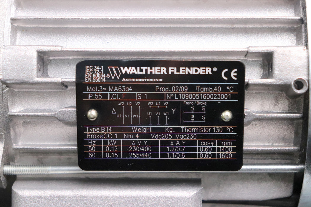 Bild des Artikels WALTHER-FLENDER-Motor-Typ-MA63a4-+-Schneckengetriebe-CMI.40A-I.60A-300/1-0,12/4