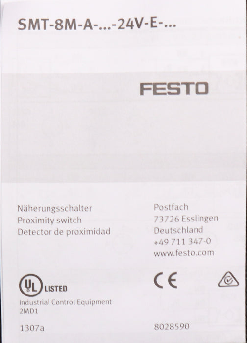 Bild des Artikels FESTO-2x-Näherungsschalter-SMT-8M-A-P0-24V-E-2,5-M8D-Mat.Nr.-574333-3-polig-male