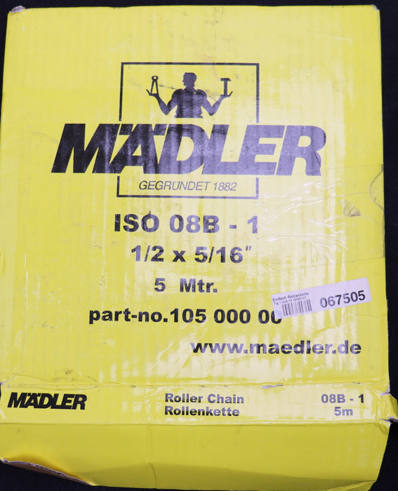 Bild des Artikels MÄDLER-Rollkette-Profil-08B-1-/-1/2"-x-5/16"-Länge=-5m-Teilung-1/2''/12,7mm
