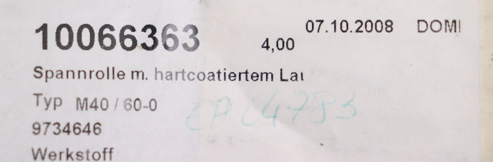 Bild des Artikels MULCO-Spannrolle-Typ-M-M40/60-0-mit-hartcoatiertem-Laufring