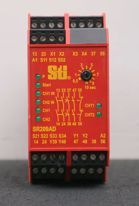 STI Sicherheitsrelais Model SR209AD01 24VAC/DC 50/60Hz 4W 0,5-10sec gebraucht