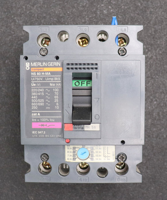 Bild des Artikels MERLIN-GERIN-Leistungsschalter-NS-80-H-MA-Ui-750V-Uimp-8kV-220-690VAC-250VDC