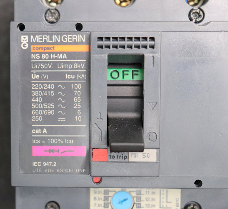 Bild des Artikels MERLIN-GERIN-Leistungsschalter-NS-80-H-MA-Ui-750V-Uimp-8kV-220-690VAC-250VDC