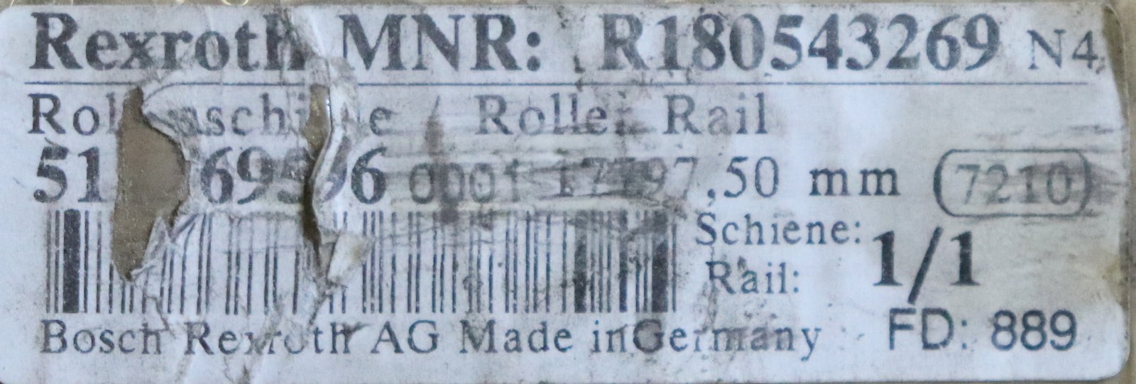 Bild des Artikels REXROTH-Rollenschiene-R180543269-Länge-2660mm-Breite-45mm-1.-LochØ-20mm