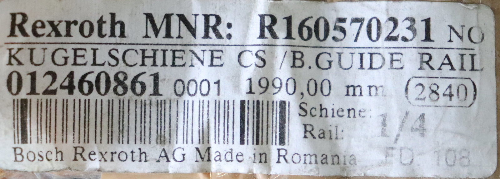 Bild des Artikels REXROTH-Linearführungsschiene-R160570231-Länge-1990mm-Breite-25mm-1.-LochØ-9mm