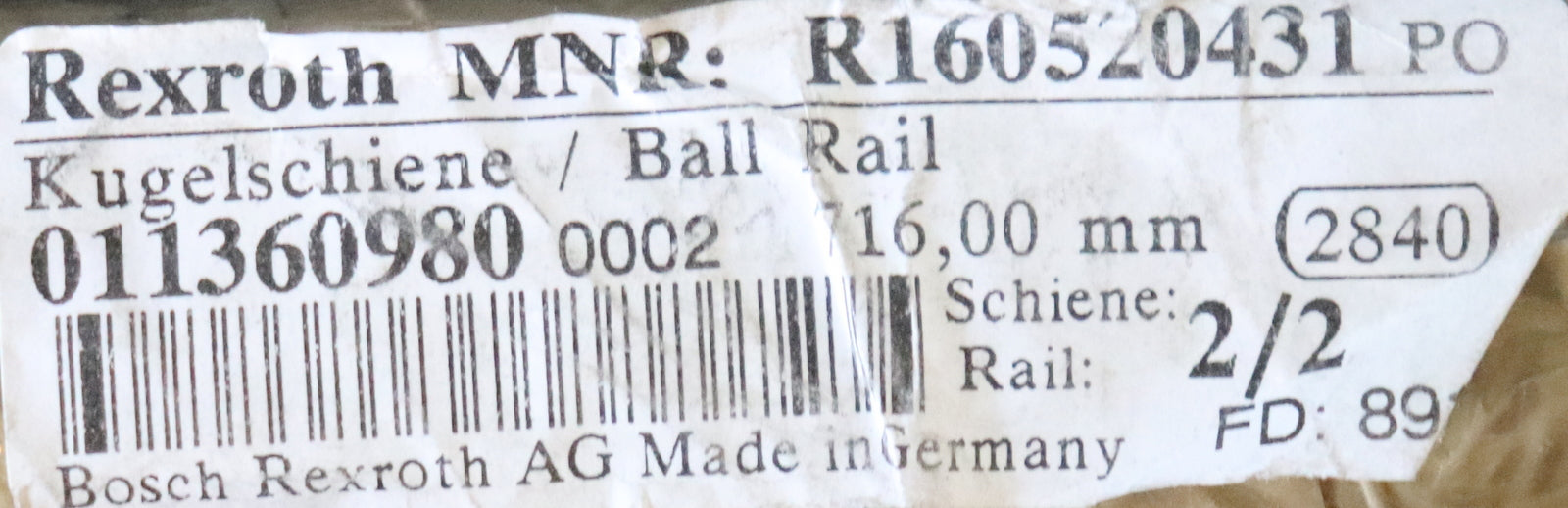 Bild des Artikels REXROTH-Linearführungsschiene-R160520431-Länge-716mm-Breite-23mm-1.-LochØ-11mm