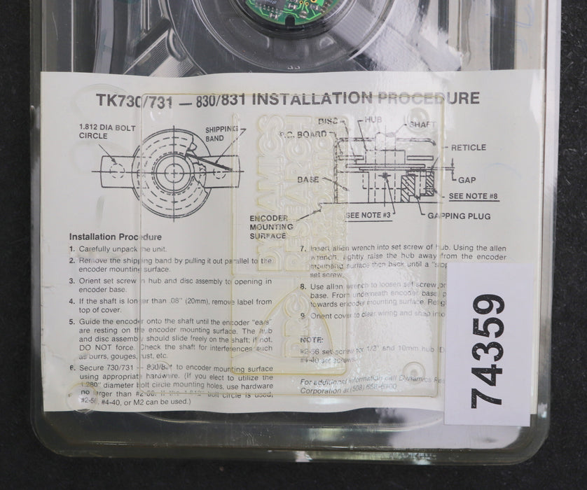 Bild des Artikels DYNAMICS-RESEARCH-Drehgeber-Rotary-Encoder-TK730-AE21-1000-A-unbenutzt-in-OVP
