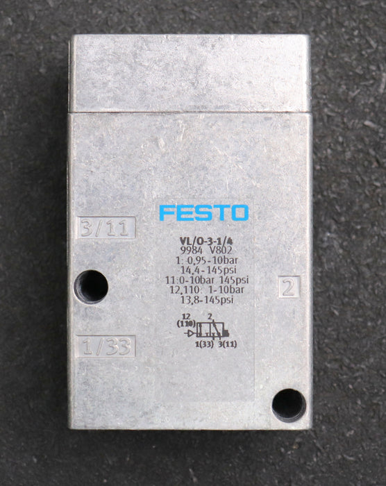 Bild des Artikels FESTO-Pneumatikventil-VL/0-3-1/4-Mat.Nr.-9984-unbenutzt-in-OVP