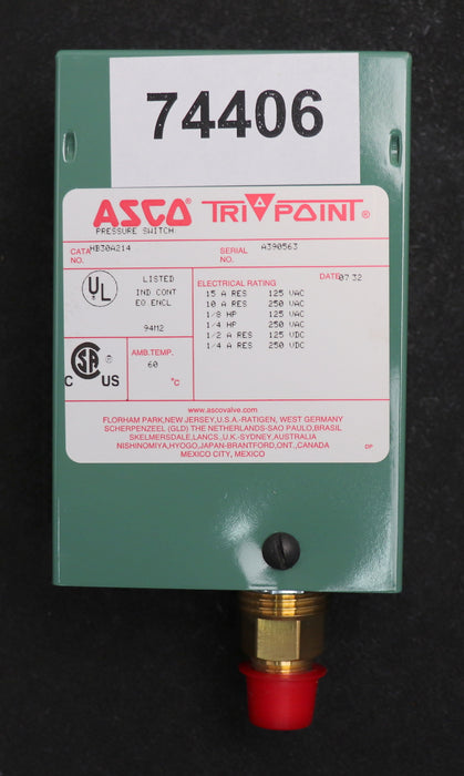 Bild des Artikels ASCO-pneumatischer-Druckschalter-HB30A214-mit-Anleitung-unbenutzt