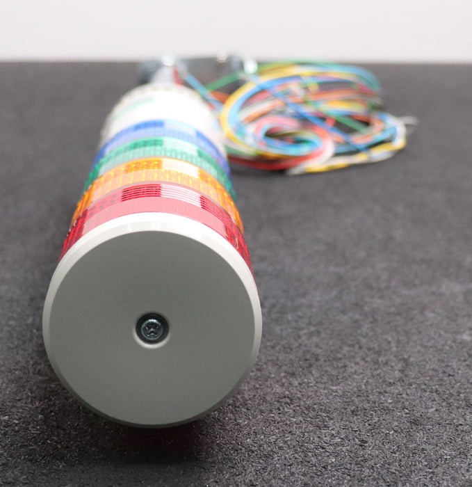 Bild des Artikels PATLITE-Signalturm-LME-402FBL-RYGB-mit-Rot-/-Gelb-/-Grün-/-Blau-Horn-24VAC/DC