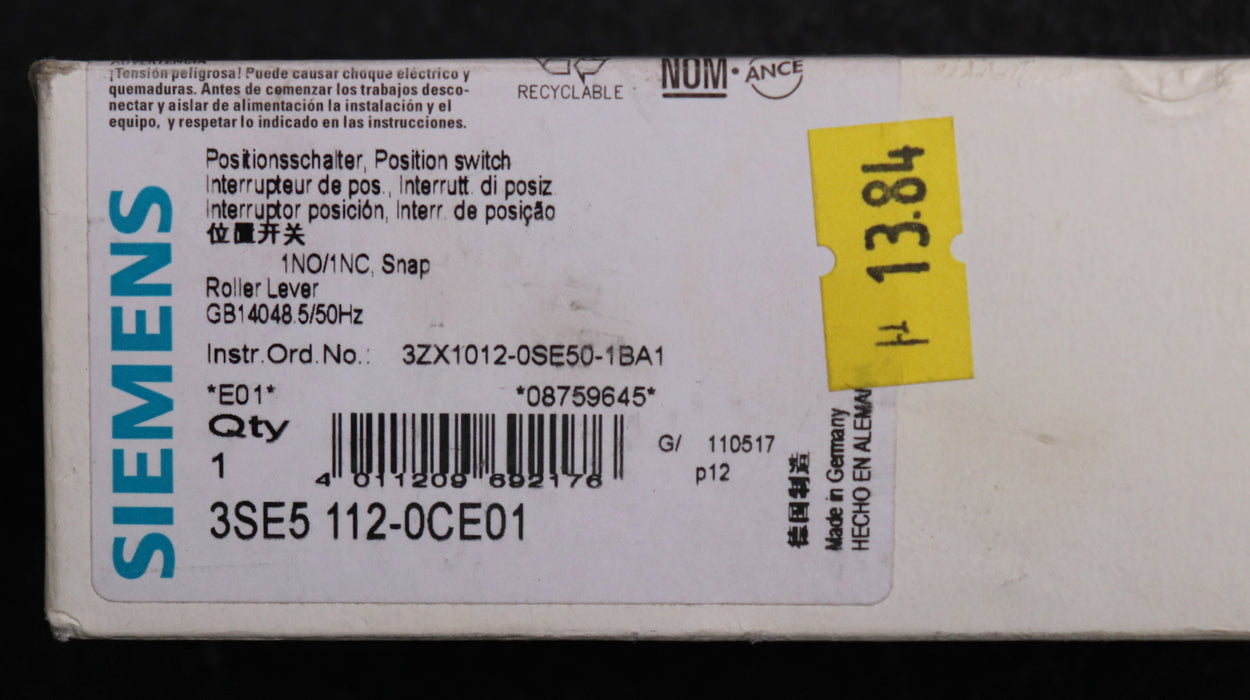 Bild des Artikels SIEMENS-Rollentaster-3SE5112-0CE01-unbenutzt-in-OVP