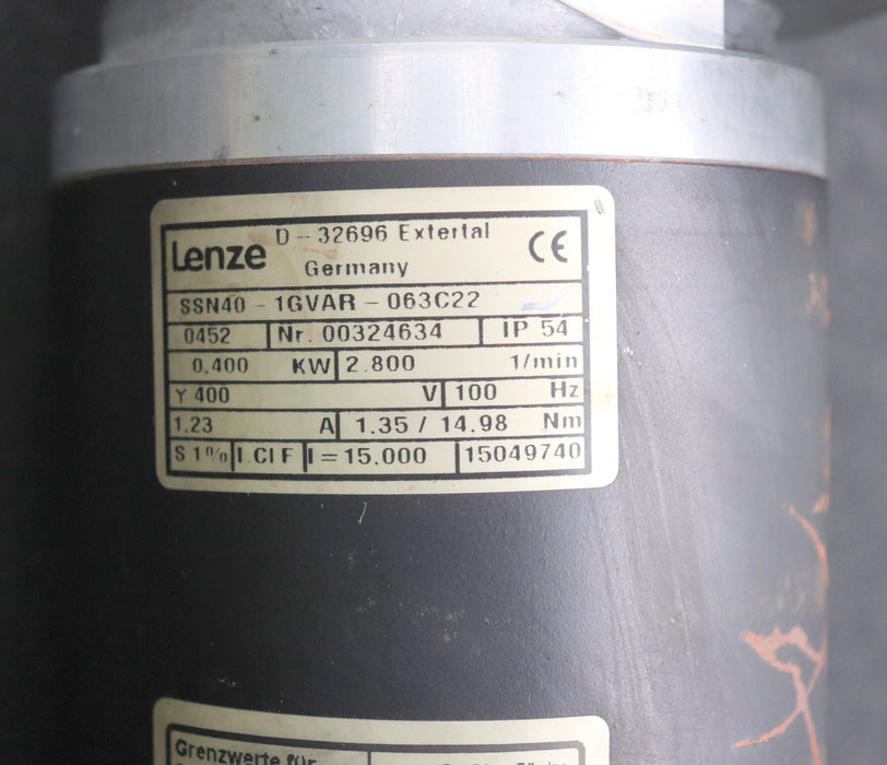 Bild des Artikels LENZE-Schneckengetriebe-Motor-SSN40-1GVAR-063C22-0,4kW-2800U/min-400VAC-100Hz