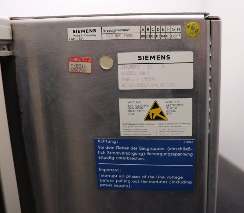 Bild des Artikels SIEMENS-SINUMERIK-820M-Bedientafel-6FC3531-0AA-Z-ohne-Einschubmodule-gebraucht