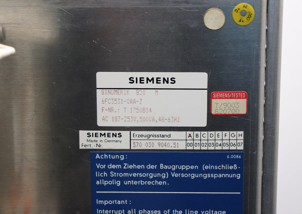 Bild des Artikels SIEMENS-SINUMERIK-820M-Bedientafel-6FC3531-0AA-Z-3-Einschubmodule-fehlen