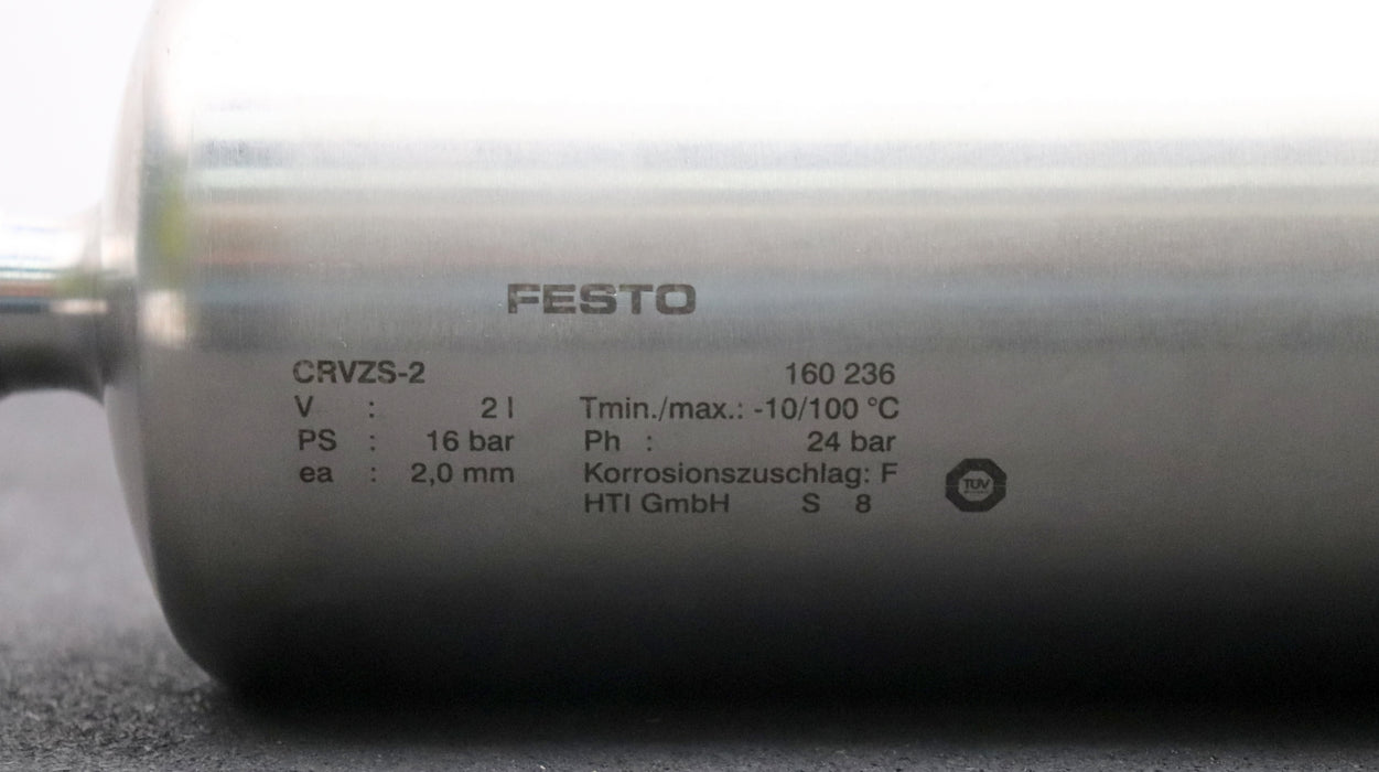 Bild des Artikels FESTO-10l-Druckluftspeicher-CRVZS-2-pS=-16bar-ph-=-24bar-Mat.Nr.-160236