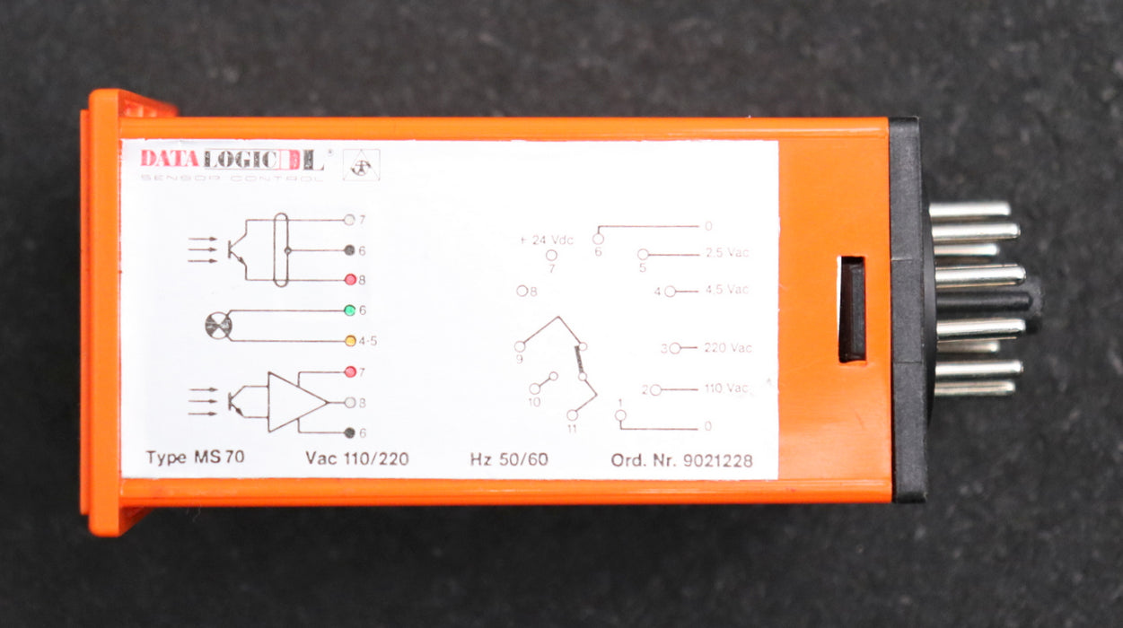 Bild des Artikels DATALOGIC-Verzögeruns-Relais-MS-70-110/220VAC-50/60Hz-Ord.Nr.-9021228-gebraucht