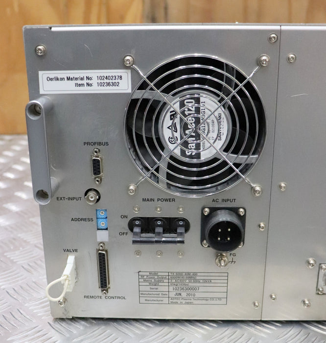 Bild des Artikels AD-TEC-PLASMA-TECHNOLOGY-RF-Generator-TX-Series-Model-TX-6000-40M-400