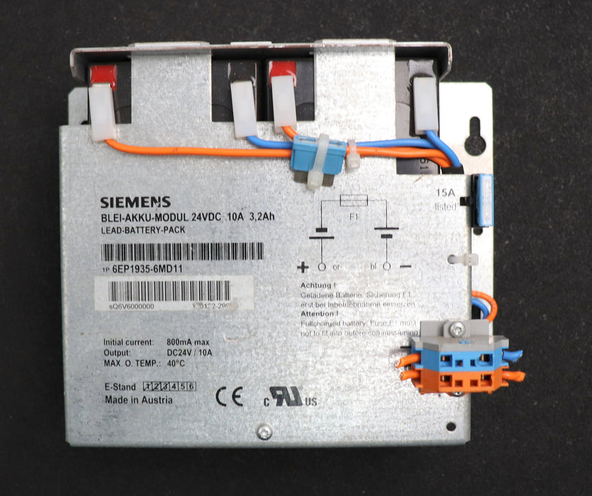 Bild des Artikels SIEMENS-Batteriemodul-Blei-Akku-Modul-24VDC-10A-3,2Ah-6EP1935-6MD11-gebraucht